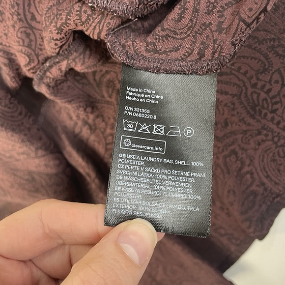 H&M Plum Paisley Lace-Trim Spaghetti Strap Cami Top Women's US 2 - Picture 5 of 6